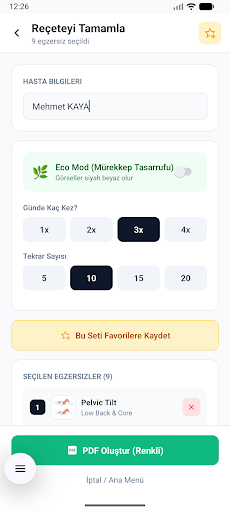 Egzersiz Reçetesi-PhsioHomeRx ekran görüntüsü