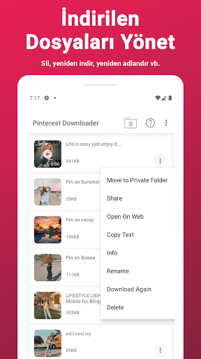 Pinterestten Video indirme ekran görüntüsü