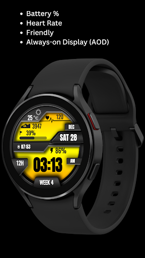 Yellow Digital Watch Face ekran görüntüsü