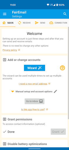 FairEmail, privacy aware email ekran görüntüsü