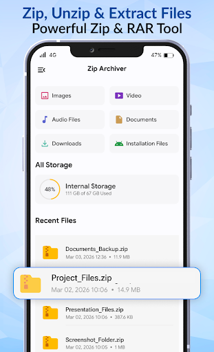 Zip RAR Archiver ekran görüntüsü