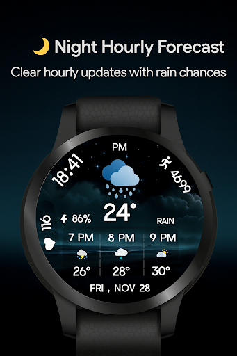 Hourly Weather for Wear OS ekran görüntüsü