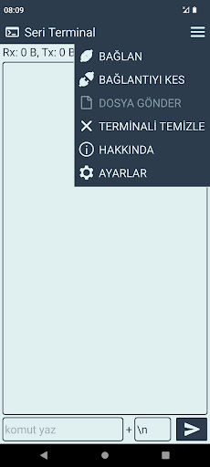 Seri Terminal - RS232/485 ekran görüntüsü
