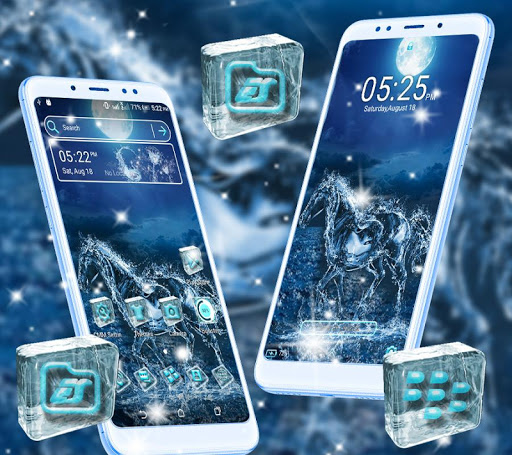 Blue Ice Horse Launcher Theme ekran görüntüsü