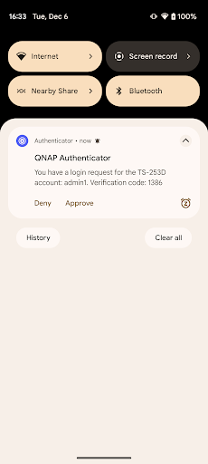 QNAP Authenticator ekran görüntüsü