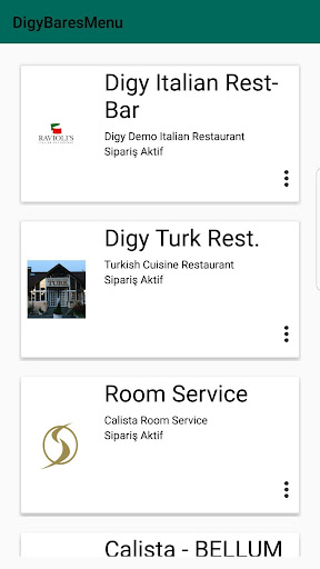 DigyBares E-Menu ekran görüntüsü