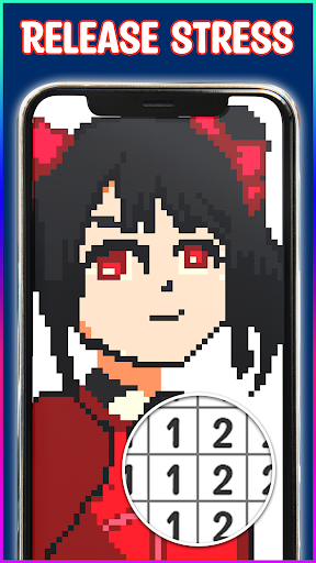 Anime Pixel Art Coloring Book ekran görüntüsü