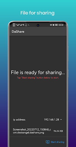 DaShare: File share ekran görüntüsü