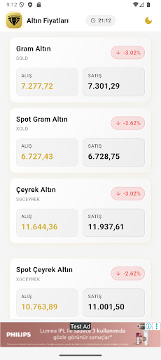 Altın Fiyatları ve Piyasası ekran görüntüsü