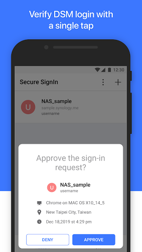 Synology Secure SignIn ekran görüntüsü
