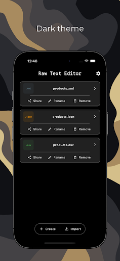 Raw Text Editor ekran görüntüsü