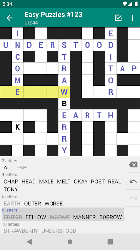 Fill-In Crosswords ekran görüntüsü