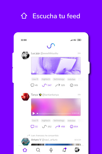 Soundn - Red social audioblog ekran görüntüsü