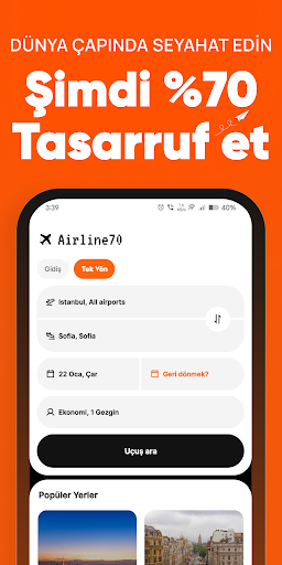 Airlines70: Ucuz uçuşlar ekran görüntüsü