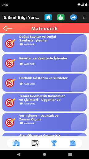 5. Sınıf Tüm Dersler Test Çöz ekran görüntüsü