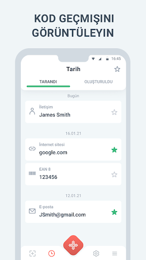 QR kodu ve barkod tarayıcı, ok ekran görüntüsü