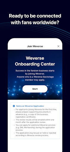 Weverse Backstage ekran görüntüsü