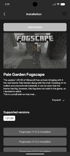 The Fog mod Minecraft PE ekran görüntüsü