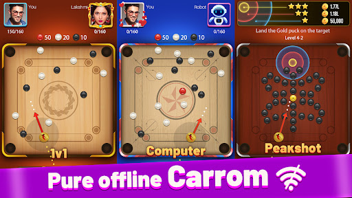 Carrom Lite-Board Offline Game ekran görüntüsü