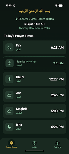 Athan - Prayer Times & Qibla ekran görüntüsü