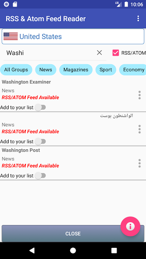RSS and ATOM Feed Reader ekran görüntüsü