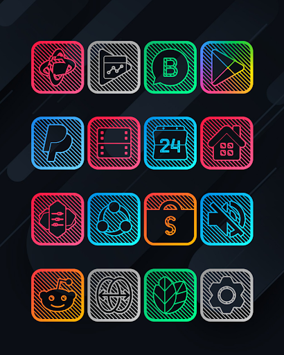 Lines Square - Neon icon Pack ekran görüntüsü