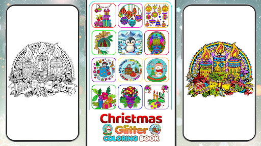 Christmas Gliter Coloring Book ekran görüntüsü