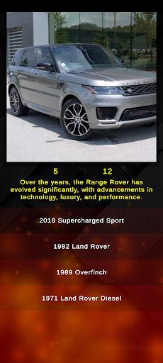 Range Rover SUV Model Quiz ekran görüntüsü