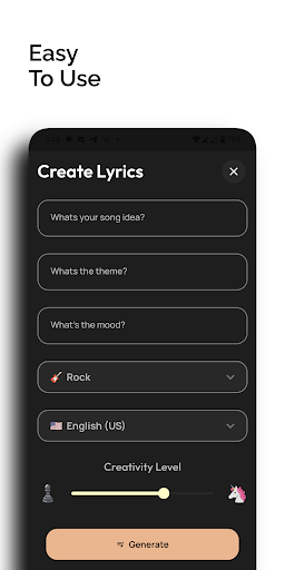AI Lyrics Generator: Writer AI ekran görüntüsü
