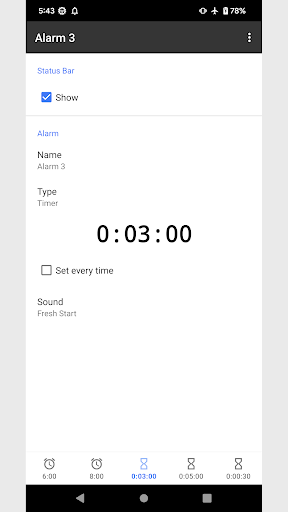 One-Tap Alarm ekran görüntüsü