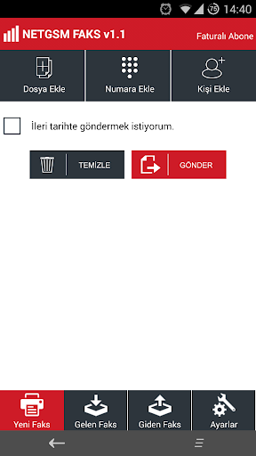 Netgsm Faks ekran görüntüsü