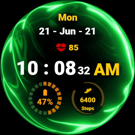 Fluid Green Watch Face ekran görüntüsü