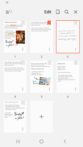 Samsung Notes ekran görüntüsü