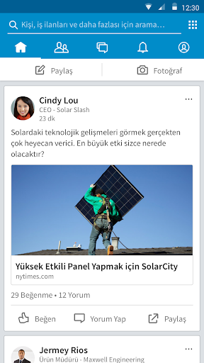 LinkedIn: Topluluk ve Ağ ekran görüntüsü