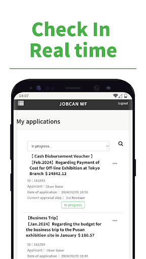 Jobcan Workflow ekran görüntüsü