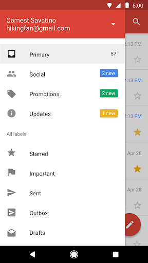 Gmail Go ekran görüntüsü