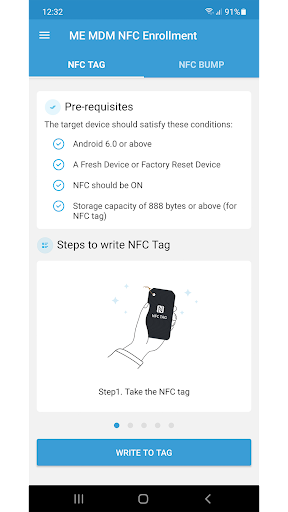 ManageEngine NFC Enrollment ekran görüntüsü