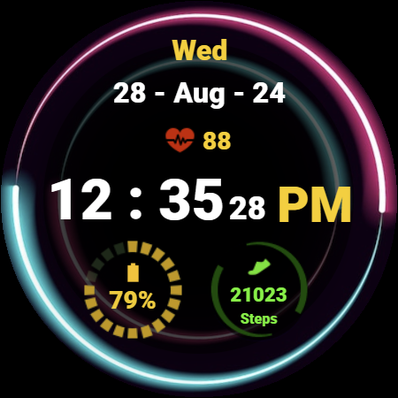 Neon Green Pink Watch Face ekran görüntüsü