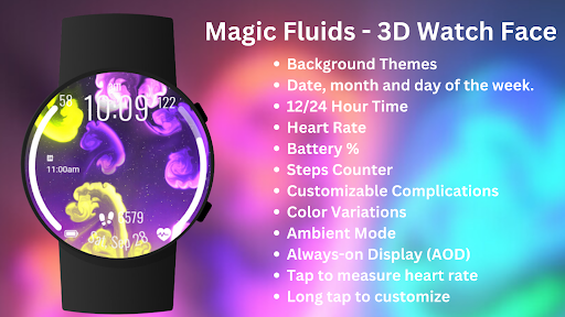 Magic Fluids - 3D Watch Face ekran görüntüsü