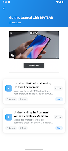 Learn MATLAB ekran görüntüsü