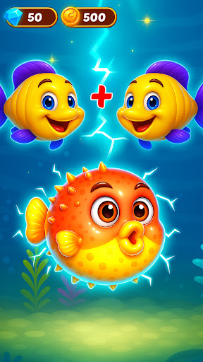 Merge Fish Evolution Games ekran görüntüsü