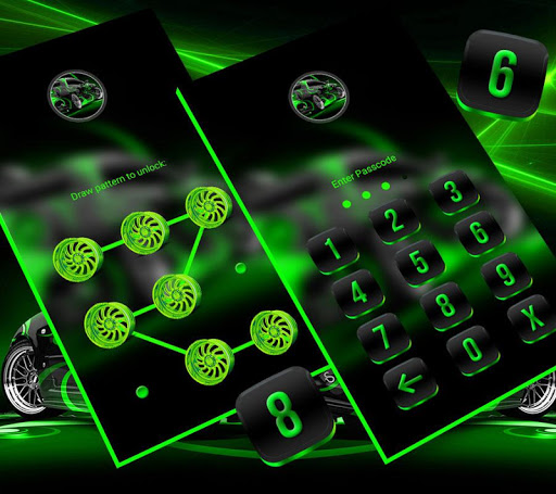 Neon Green Car Launcher Theme ekran görüntüsü