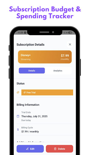 Subscription Tracker & Manager ekran görüntüsü