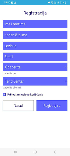 TEND TRENING CENTAR ekran görüntüsü