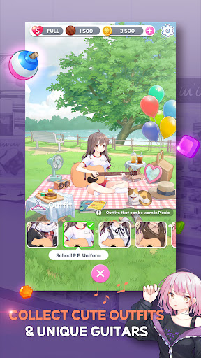 Guitar Girl Match 3 ekran görüntüsü