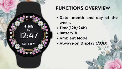 Floral WatchFace - FLOR-02 ekran görüntüsü