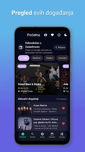 ZadarEvents ekran görüntüsü