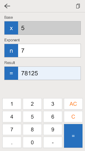 Exponent Calculator ekran görüntüsü