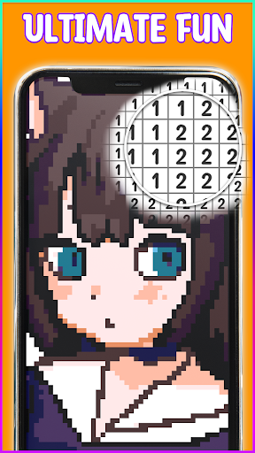 Anime Pixel Art Coloring Book ekran görüntüsü