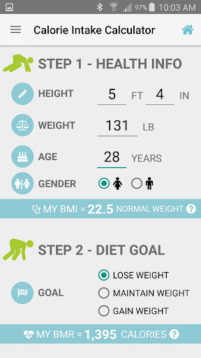 Diet Calories Start Calculator ekran görüntüsü